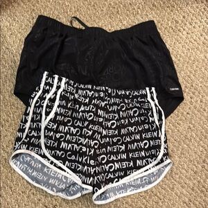 Calvin Klein Black and White Athletic Shorts
